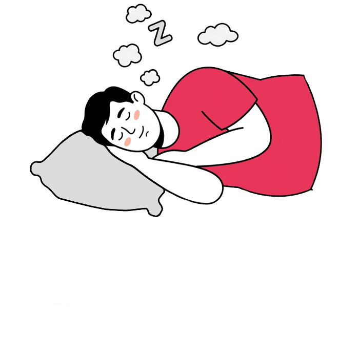 Persona descansando en la cama