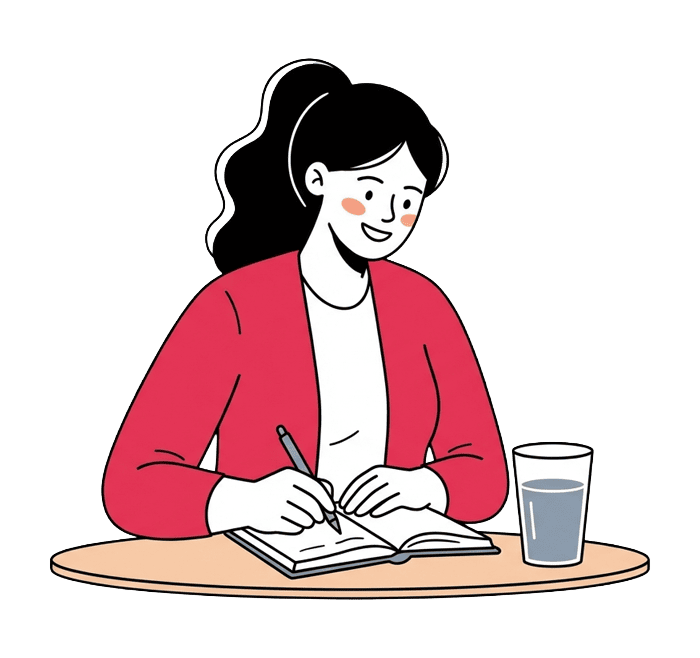 Cuaderno y lápiz para registrar hábitos